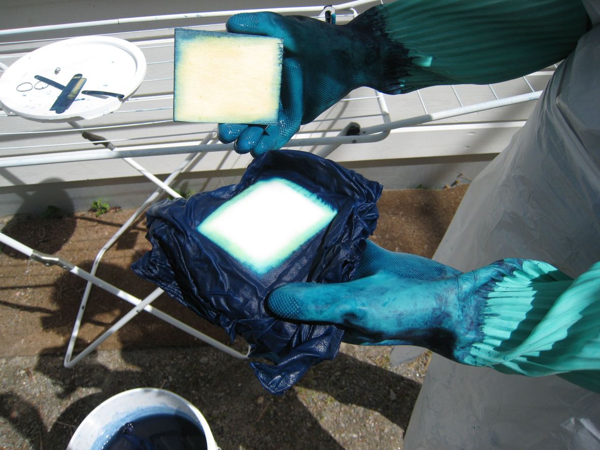 the green turns blue before your eyes as it oxides